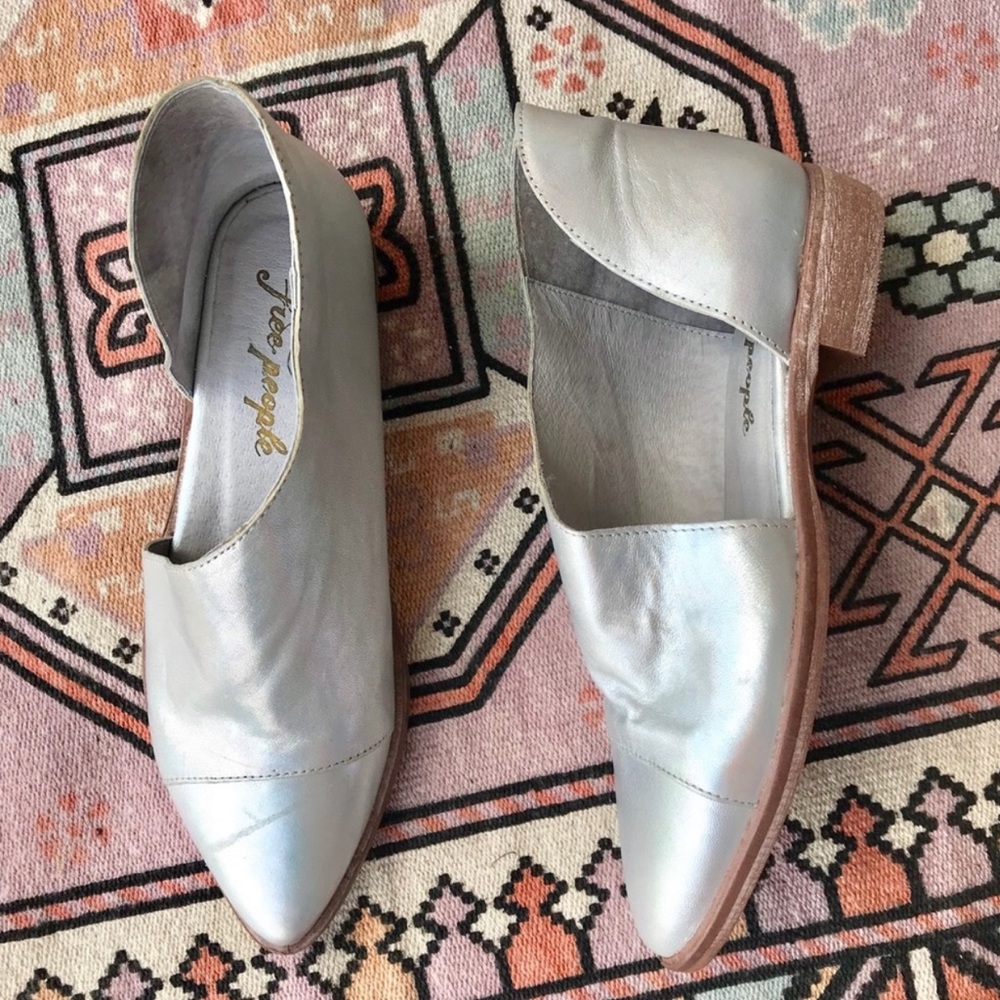 Free People Silver Ankle Booties